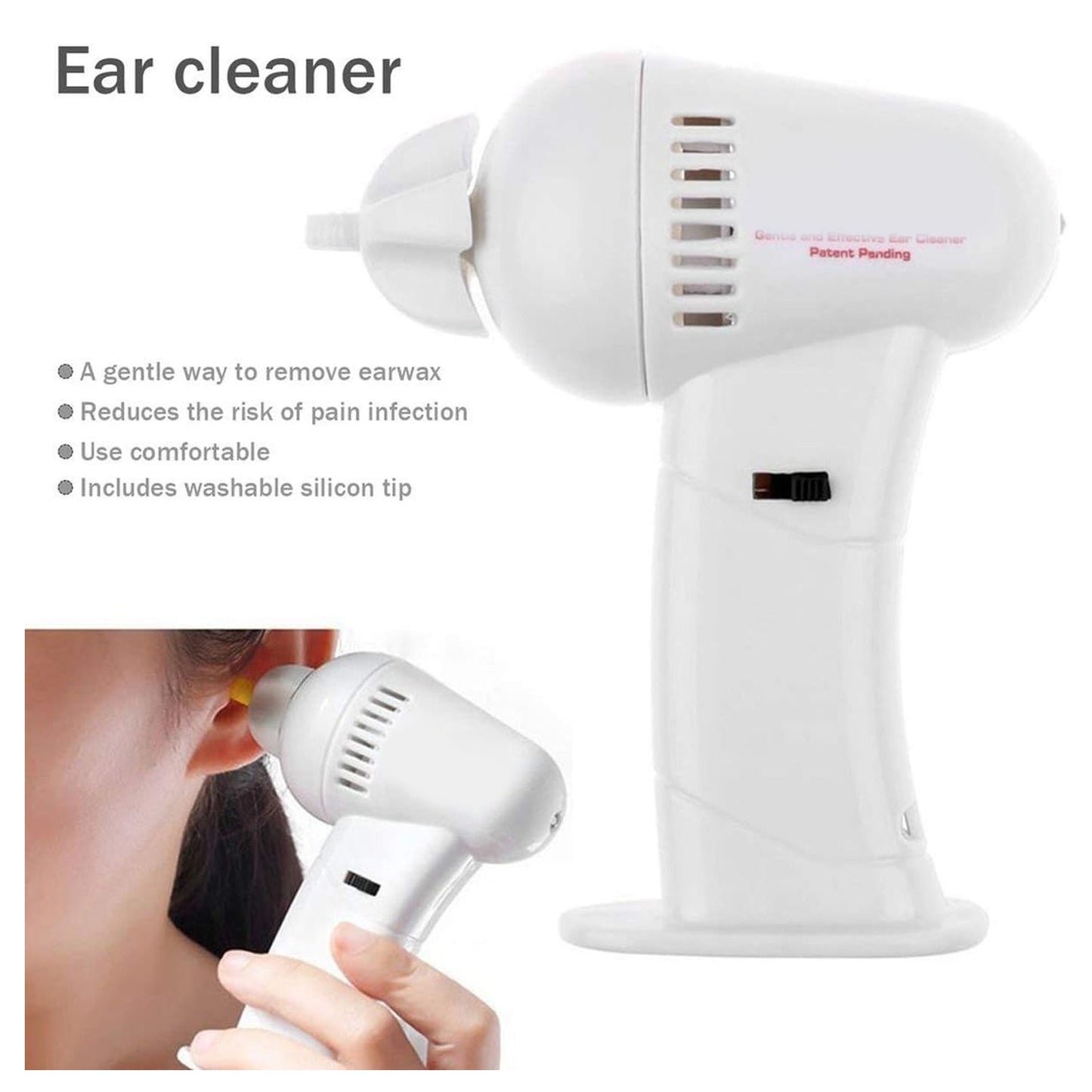 Vacuum Ear Cleaning System Clean Ears Care Removel Tool Earpick Cleaner Vacuum Removal Kit Safe Gentle Hygienic with 8 Silicon Cleaner Clips and Cleaning Brush - Discount Karo