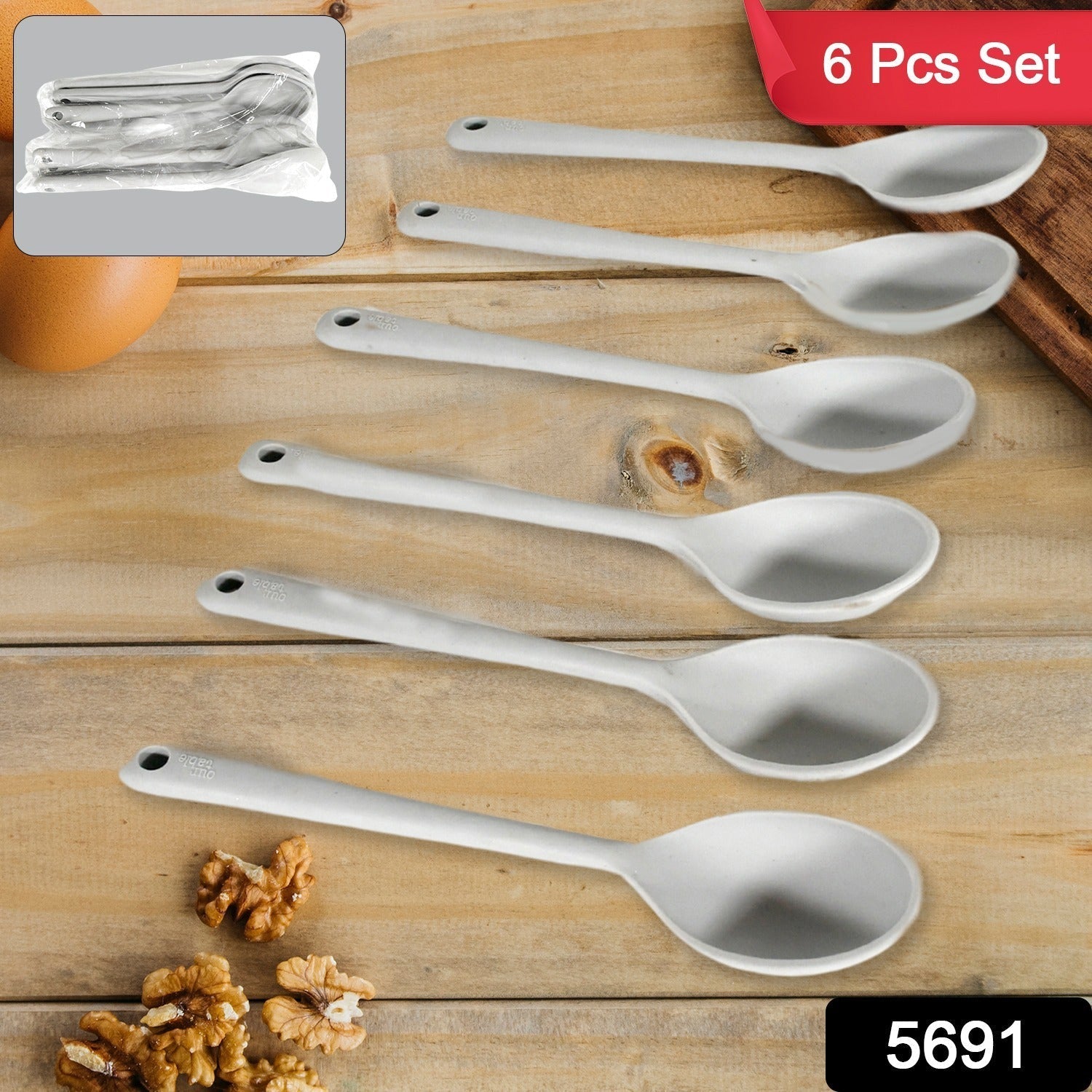 MULTIPURPOSE SILICONE SPOON, SILICONE BASTING SPOON NON-STICK KITCHEN UTENSILS HOUSEHOLD GADGETS HEAT-RESISTANT NON STICK SPOONS KITCHEN COOKWARE ITEMS FOR COOKING AND BAKING (6 Pc Set) - Discount Karo