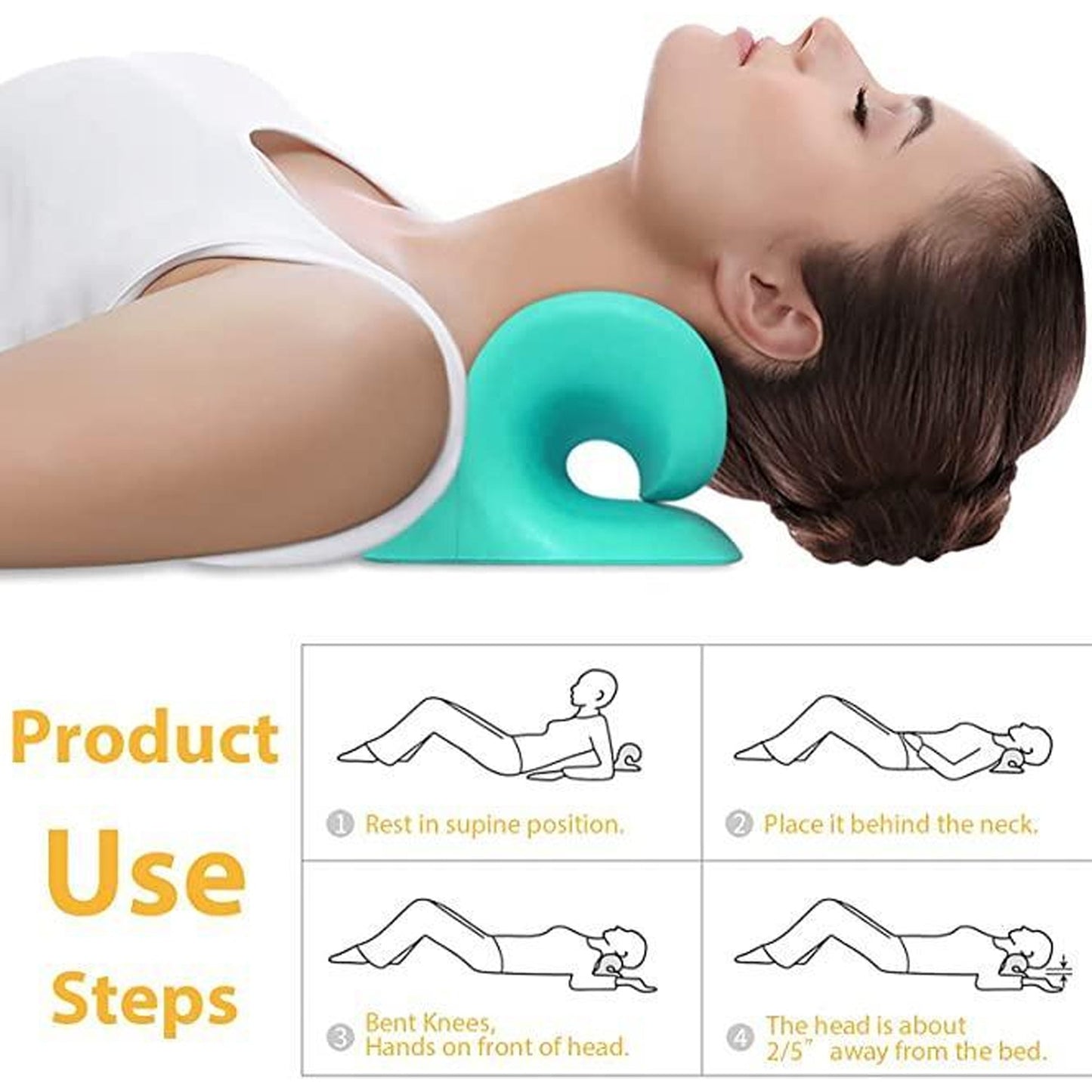 Neck Relaxer | Cervical Pillow for Neck & Shoulder Pain | Chiropractic Acupressure Manual Massage | Medical Grade Material | Recommended by Orthopaedics - Discount Karo