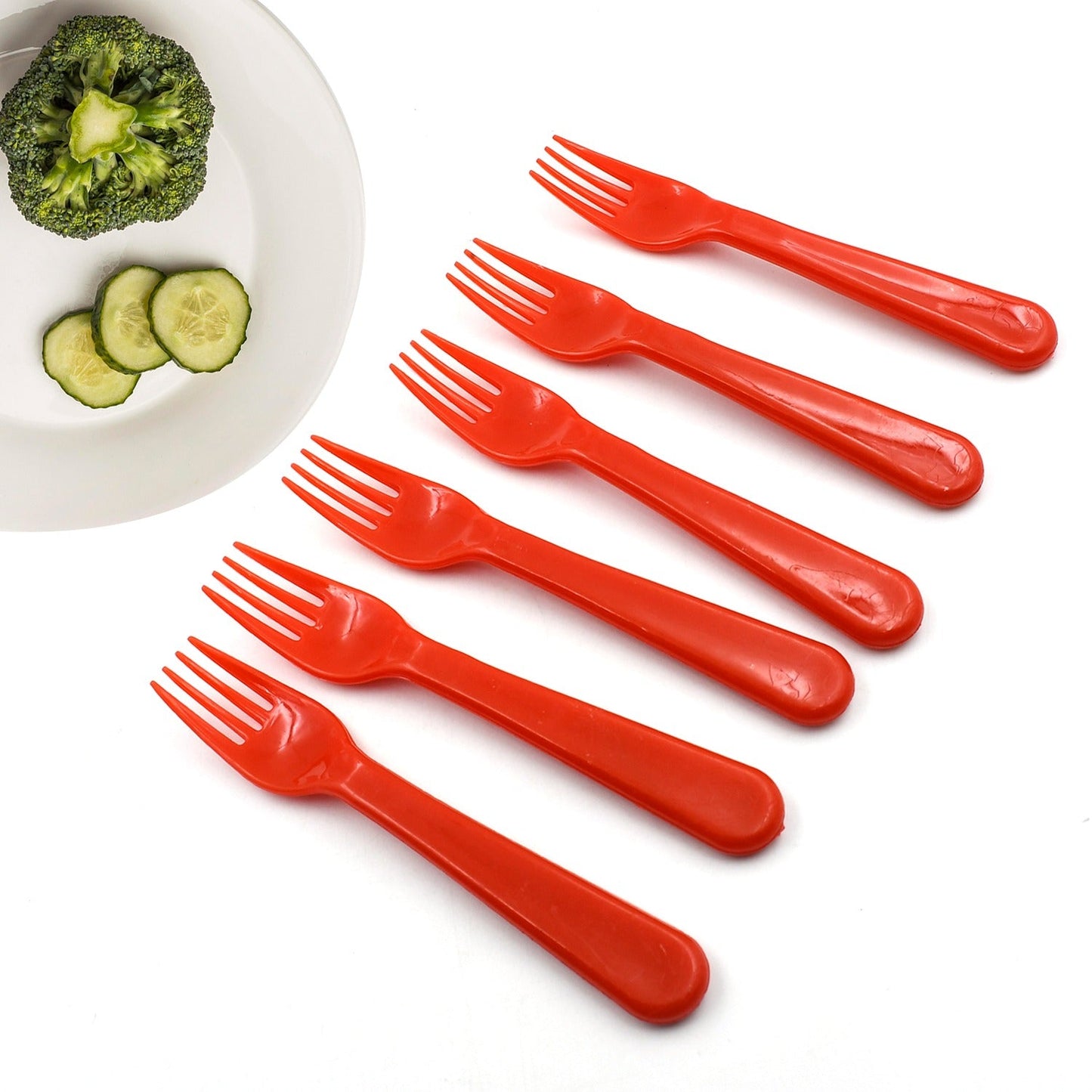 Plastic Fork Spoon, Fork Spoon Set, Fruit Fork Spoon Set | Baby Fork Spoon/Vegetable Fork Spoon, Plastic Salad Spoon, Dessert Spoon (6pc set) - Discount Karo