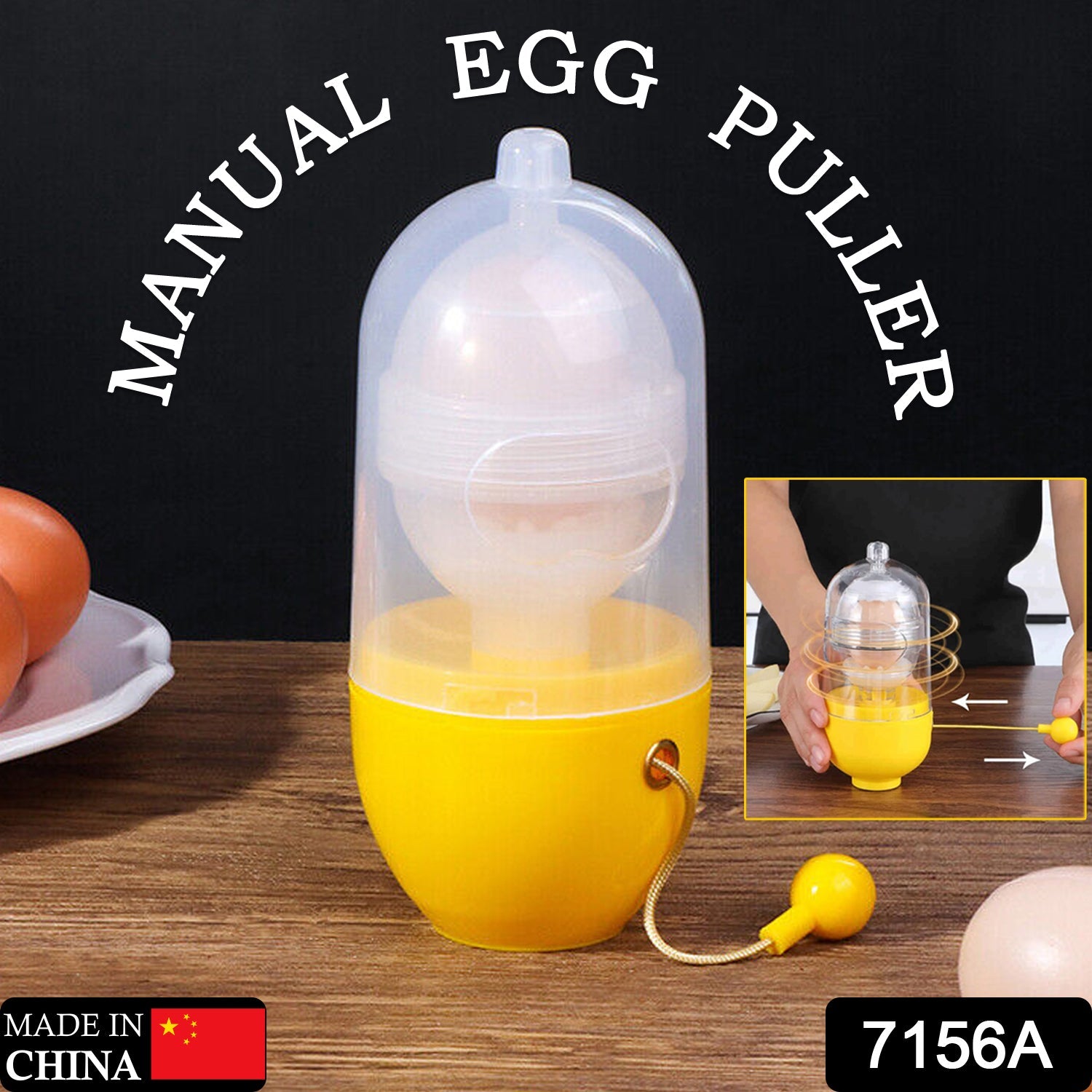 MANUAL EGG PULLER SCRAMBLER HOUSEHOLD WHITE EGG YOLK MIXER KITCHEN TOOL MIX MANUAL SCRAMBLER CONVENIENT WITHOUT BREAKING EGGS. - Discount Karo