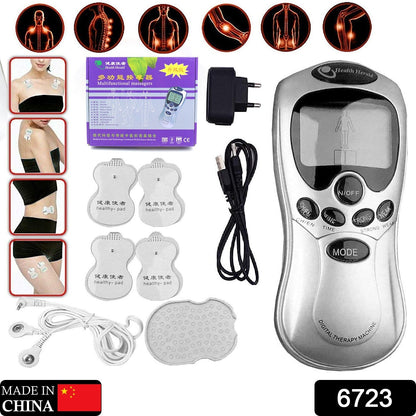 Multifunctional Massager, Health Care Digital Chinese Meridian Tens Therapy Massager Relax Body Muscle Acupuncture Machine 4 Electrode Pads & Charger Adapter and Cable, Physiotherapy, Electric Digital Therapy neck back Mane Massage - Discount Karo