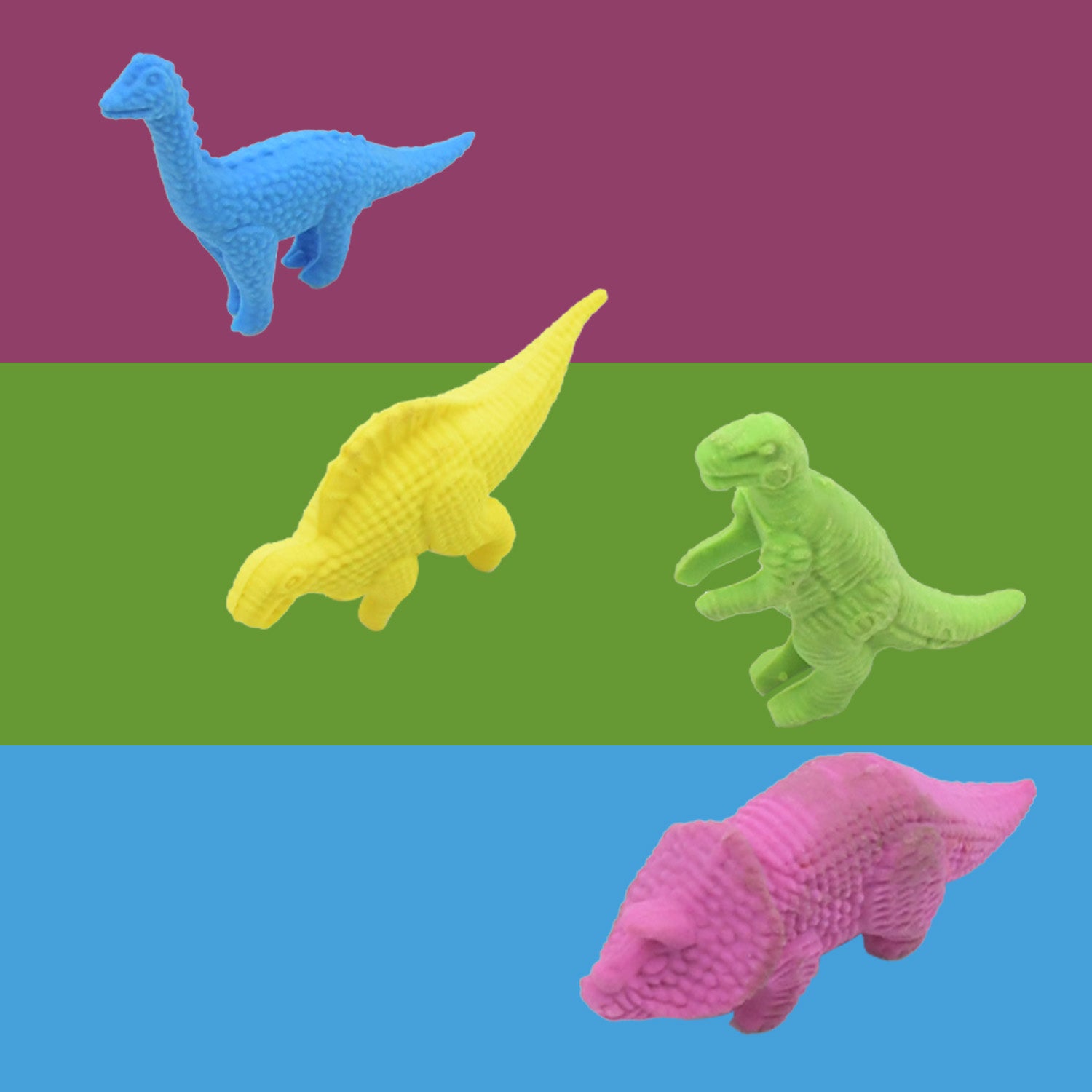 Small Dinosaur Shaped Erasers (4 Pc): Animal Erasers for Kids (School Supplies) - Discount Karo