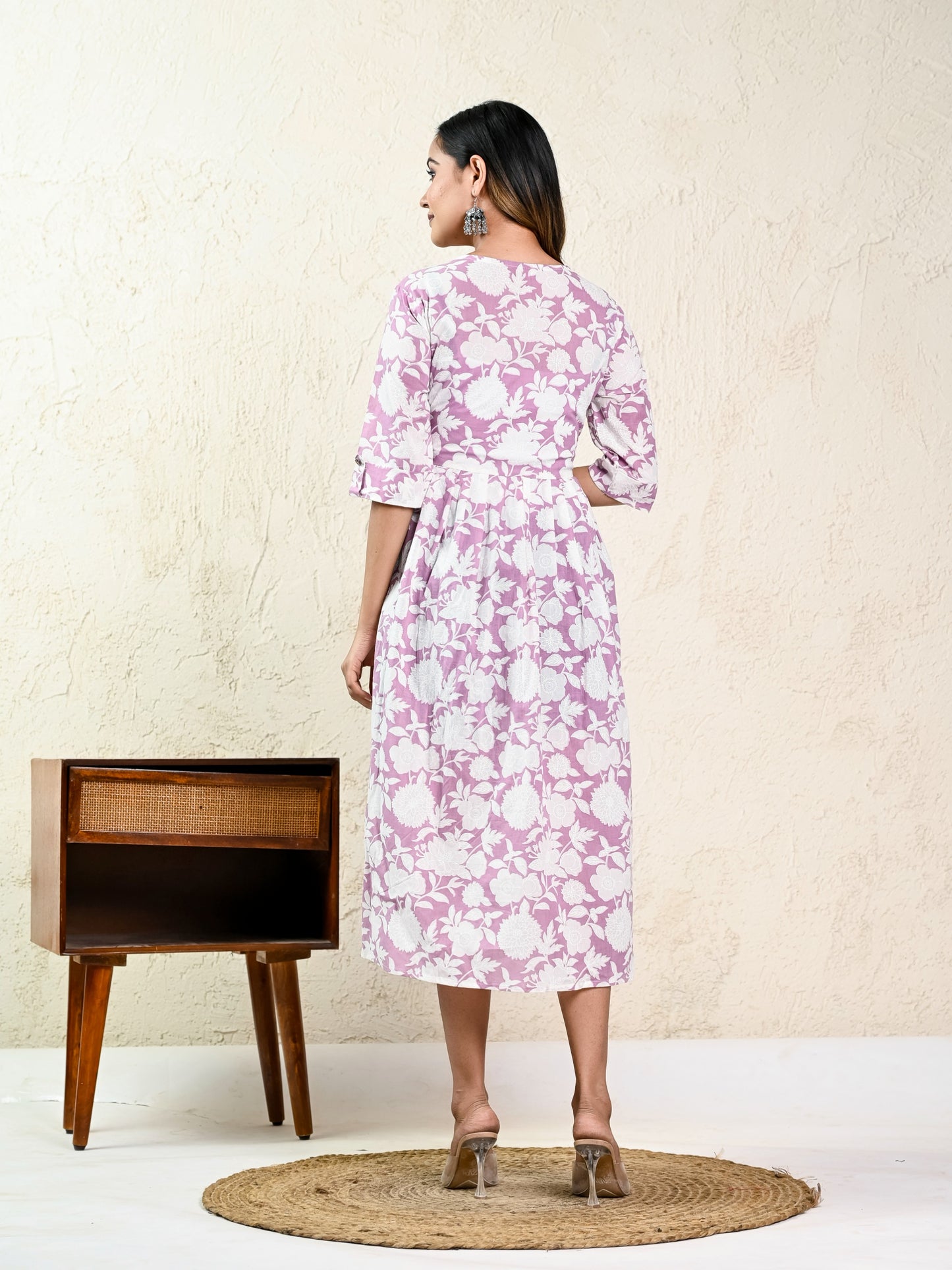 Pink Floral Dress - Pure Cotton