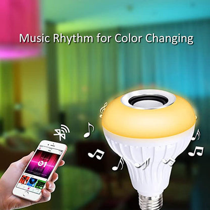 1363 Wireless Bluetooth Sensor 12W Music Multicolor LED Bulb with Remote Controller 