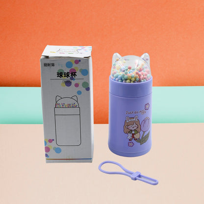 Girl Glass Water Bottle for School with Kid Sparkle Strap Cat Lid Sequins Glitter Glass Cup Birthday Gift Children 350ml (MOQ :- 75 pc) - Discount Karo