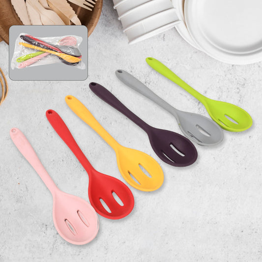 Multipurpose Silicone Spoon, Silicone Basting Spoon Non-Stick Kitchen Utensils Household Gadgets Heat-Resistant Non Stick Spoons Kitchen Cookware Items For Cooking and Baking (6 Pcs Set) - Discount Karo