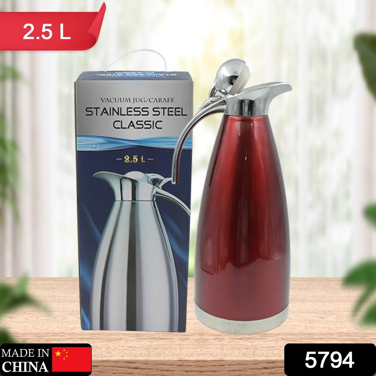 Vacuum Insulated Kettle Jug (Stainless Steel): 2.5L Sizes - Discount Karo