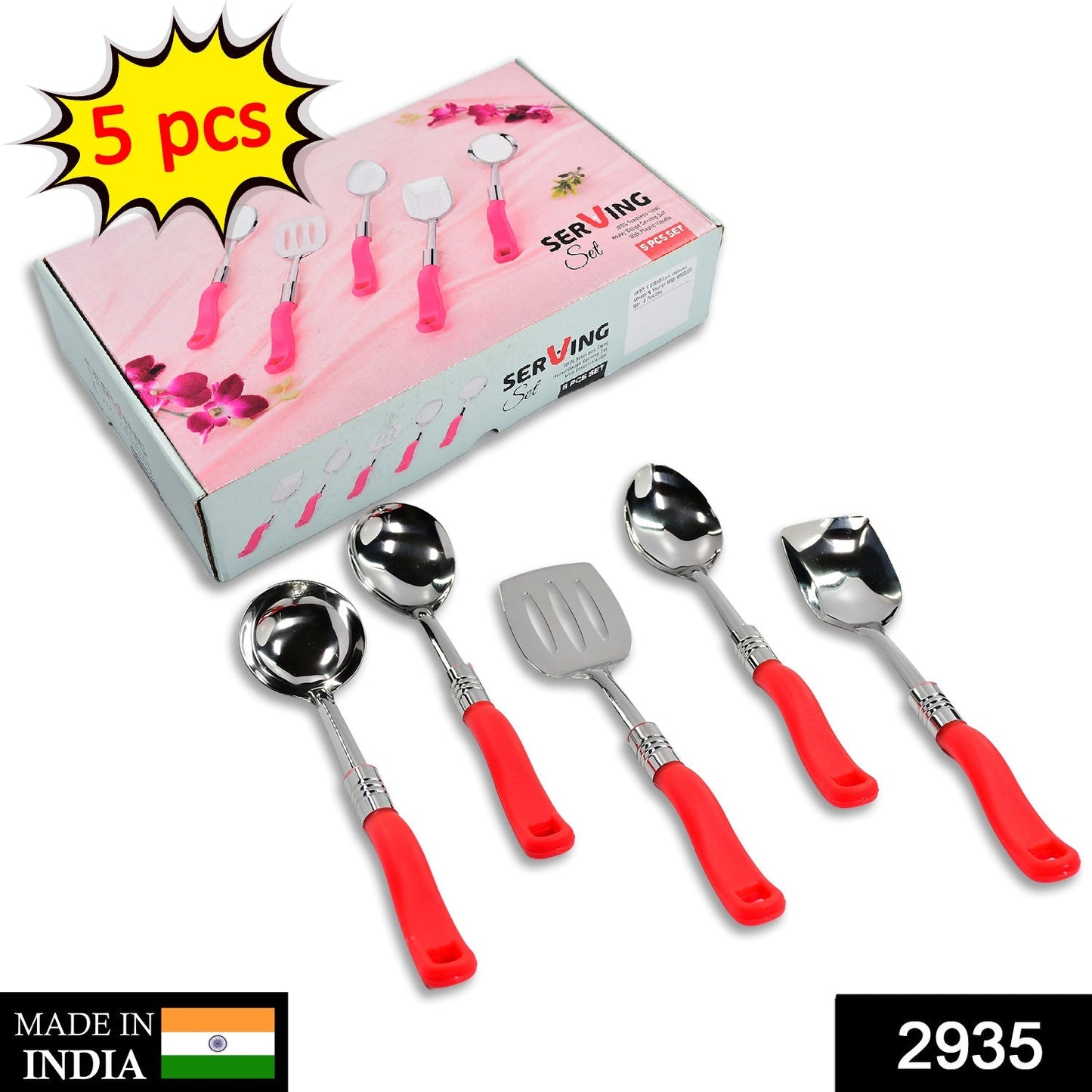 Stainless Steel Serving Spoon Set 5 pcs. - Discount Karo