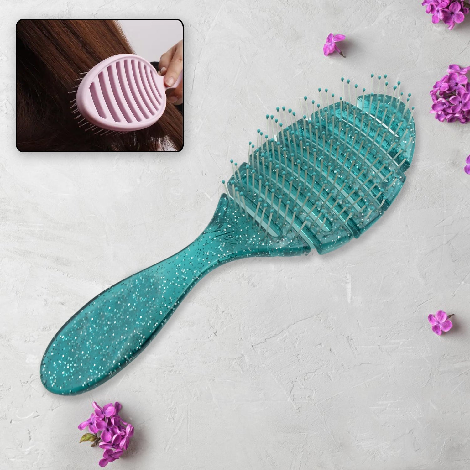 Anti-static Scalp Massage Hair Brush Comb for Curly Straight Hair,  Womens Hair Brush Wet, Detangling Brush for Curly Hair Detangler, Wet Hair Brush Detangler, Girls Hair Brush (1 Pc ) - Discount Karo