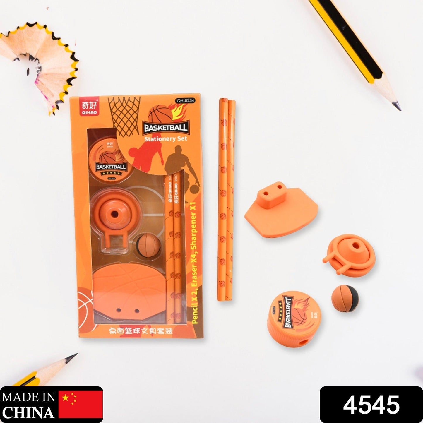 Stationary Kit Football & Basketball Theme Stationary Set For Kids, Pencil, Sharpener, Eraser Set For Kids, Boys & Girls, Birthday Return Gift Stationary Set - Discount Karo