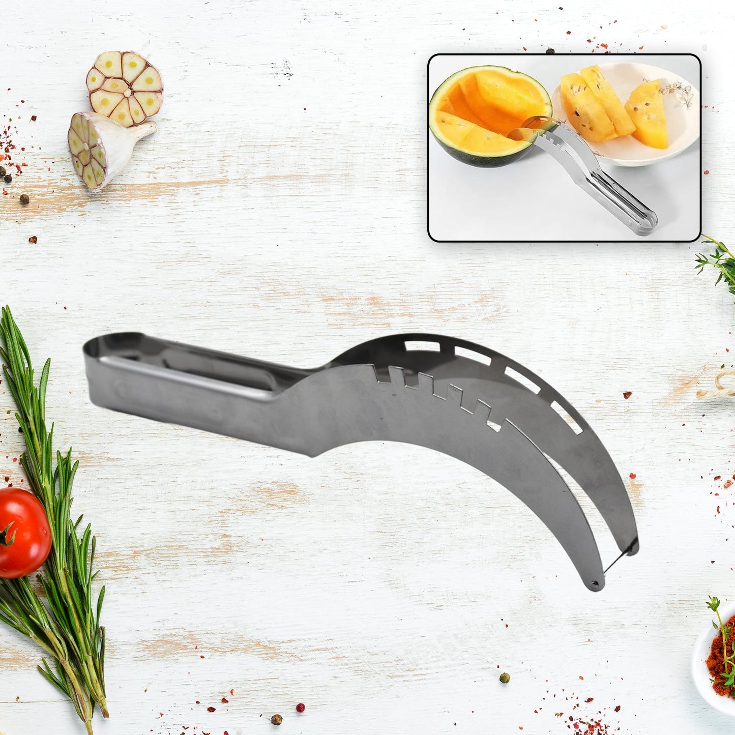 Stainless Steel Watermelon Cantaloupe Slicer Knife, Corer Fruit, Vegetable Tools Kitchen - Discount Karo