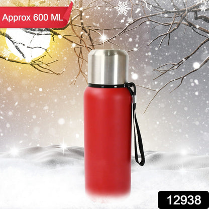 Stainless Steel Water Bottle, Fridge Water Bottle, Stainless Steel Water Bottle Leak Proof, Rust Proof, Cold & Hot Thermos steel Bottle| Leak Proof | Office Bottle | Gym | Home | Kitchen | Hiking | Trekking | Travel Bottle (Approx 600ML) - Discount Karo