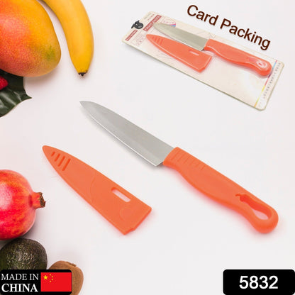 Stainless Steel Knife For Kitchen Use, Knife Set, Knife & Non-Slip Handle With Blade Cover Knife, Fruit, Vegetable,Knife Set (1 Pc) - Discount Karo