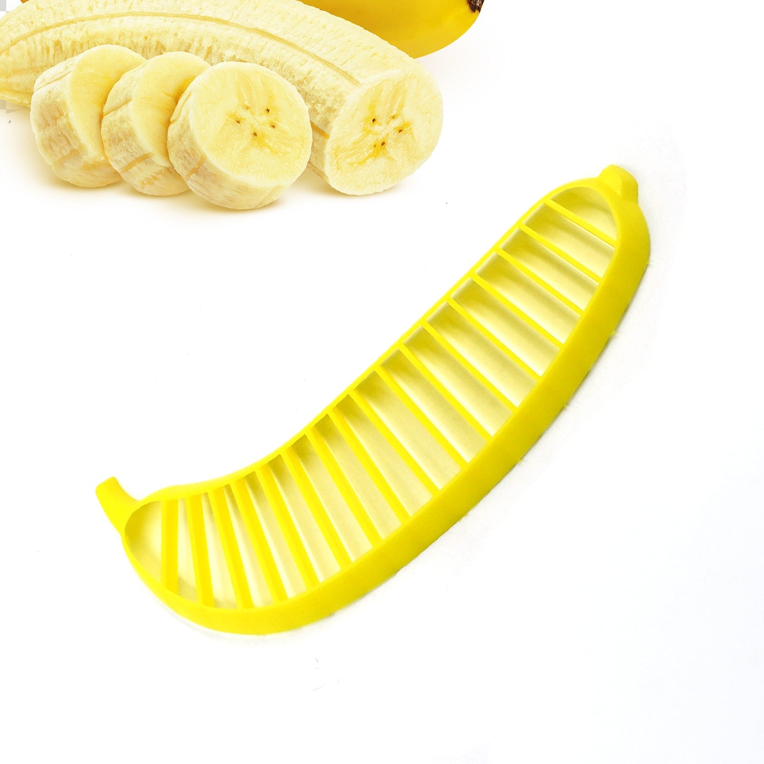 Banana Slicer- Perfect for Fruit Salads Handle Plastic Banana Fruit Slicer Cutter Chopper - Discount Karo