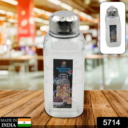 Plastic Transparent Mukhwas Bottle With Steel Cap / Mouth Freshener / Dryfruits Multipurpose Air Tight and BPA Free Kitchen Storage Bottle (1 Pc) - Discount Karo