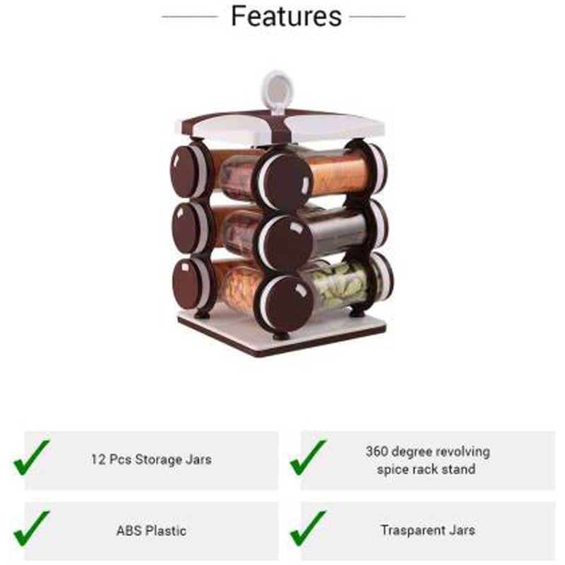 Spice jar Set - Food Grade Plastic 12pcs Spice jar (Brown Box) - Discount Karo