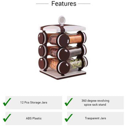 Spice jar Set - Food Grade Plastic 12pcs Spice jar (Brown Box) - Discount Karo