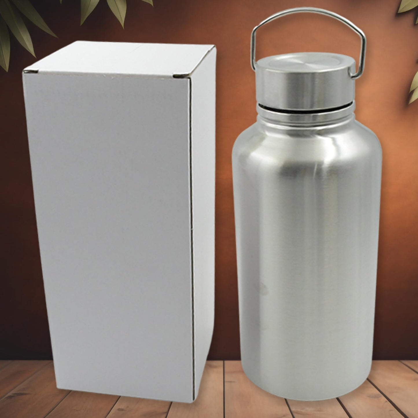 Stainless Steel Water Bottle with Handle (Large): Leak Proof, Hot & Cold, Gym - Discount Karo