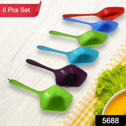 Multipurpose Silicone Spoon, Silicone Basting Spoon Non-Stick Kitchen Utensils Household Gadgets Heat-Resistant Non Stick Spoons Kitchen Cookware Items For Cooking and Baking (6 Pcs Set) - Discount Karo