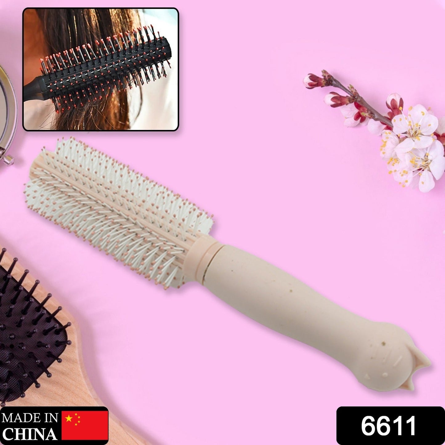 Massage Comb, Air Cushion Massage Hair Brush Ergonomic Matt Disappointment for Straight Curly Hair Cushion Curly Hair Comb for All Hair Types, Home Salon DIY Hairdressing Tool  (1 Pc) - Discount Karo