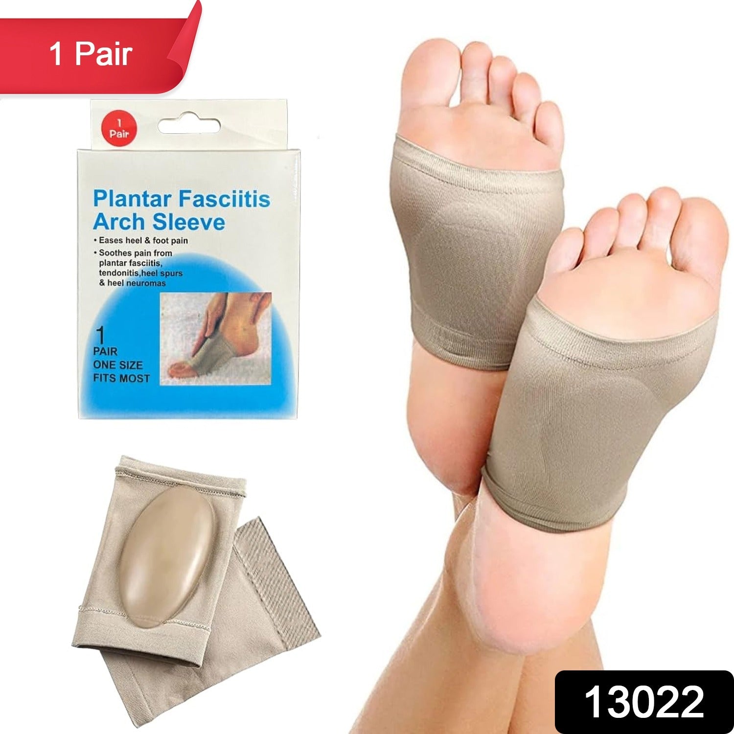 Foot Arch Support for Men & Women | Medial Arch Support for Flat Feet Correction Sleeve with Cushion | Plantar Fasciitis Leg Foot Pain Relief Product | Foot Care for Orthopedic Shoes Slippers, (1 Pair) - Discount Karo