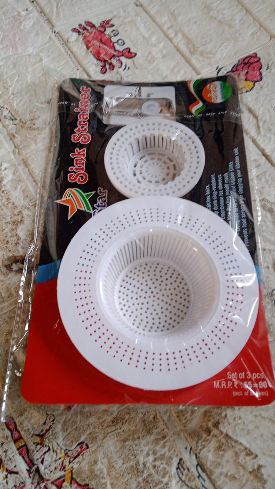 Plastic Sink Strainer for Kitchen| Basin Strainer | Waste Filter Jali | Basin Strainer | Sink Jali | Waste Filter Cup | Sink mesh Filter | Plastic Drain Strainer (3 Pcs Set) - Discount Karo