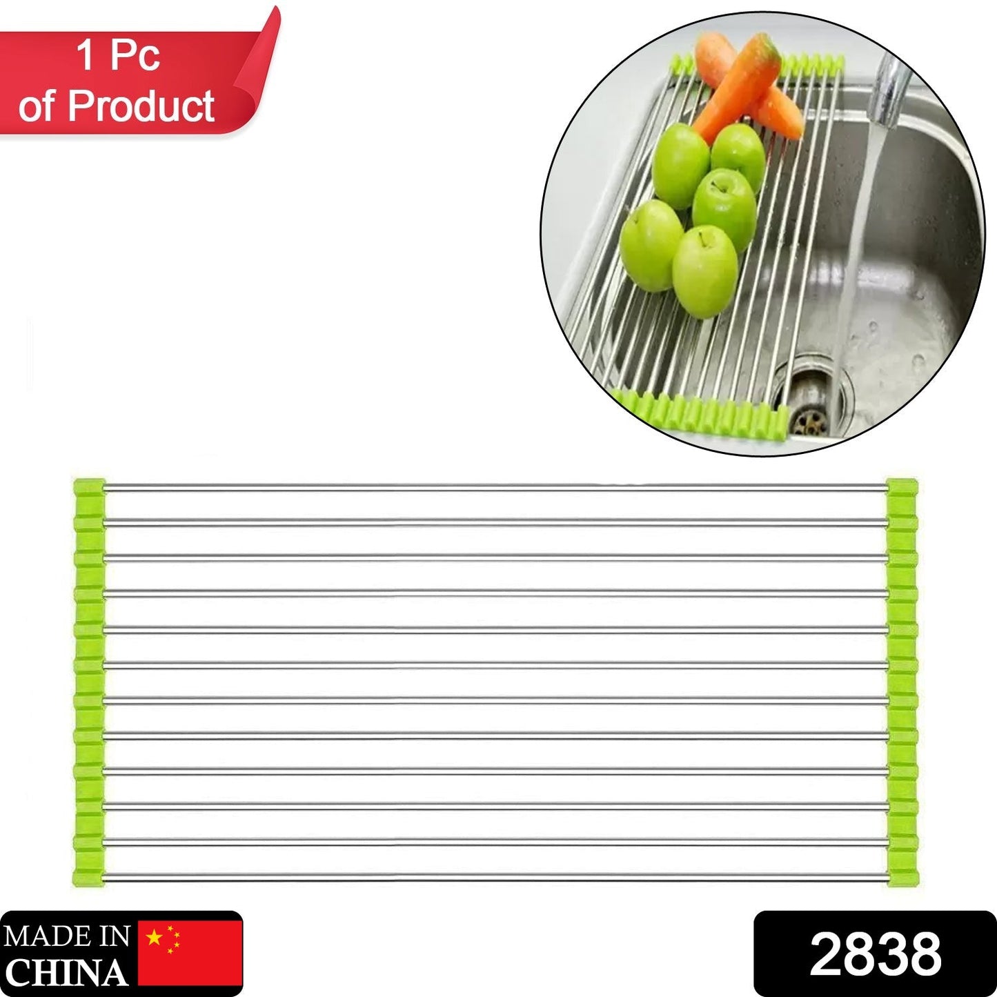 FOLDABLE DRAIN RACK KITCHEN SINK ROLL UP DISH DRYING RACK PORTABLE DISH RACK - Discount Karo