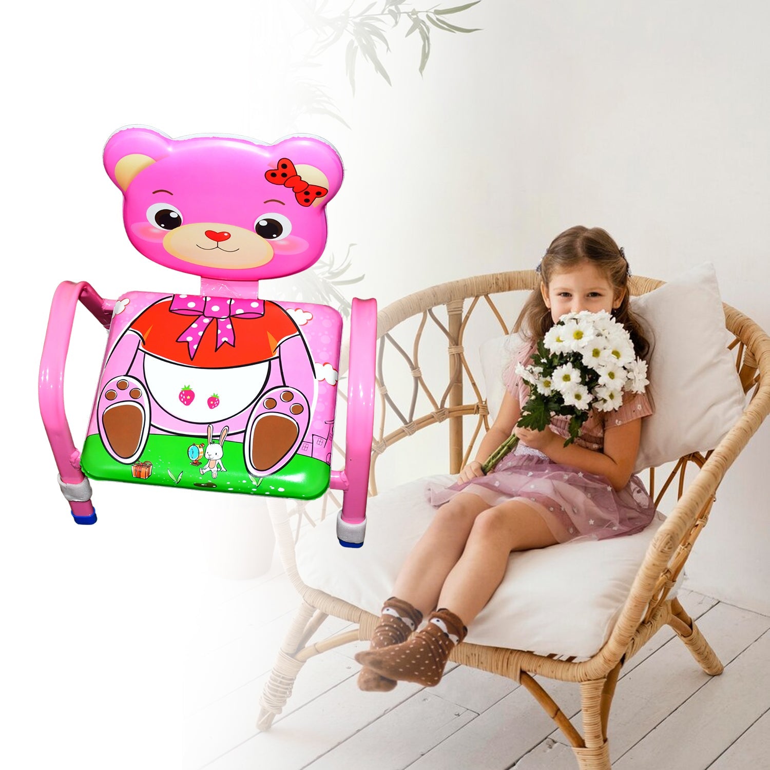 Cartoon Baby Chair Strong Steel Cushion & Comfortable Baby Chair High Quality Chair (1 Pc) - Discount Karo