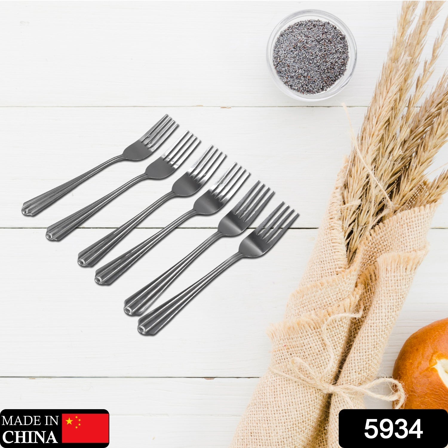 Steel Forks Set of 6 - Fork Set for Home and Kitchen Fork High Quality Premium Fork Set (6 Pc Set ) - Discount Karo