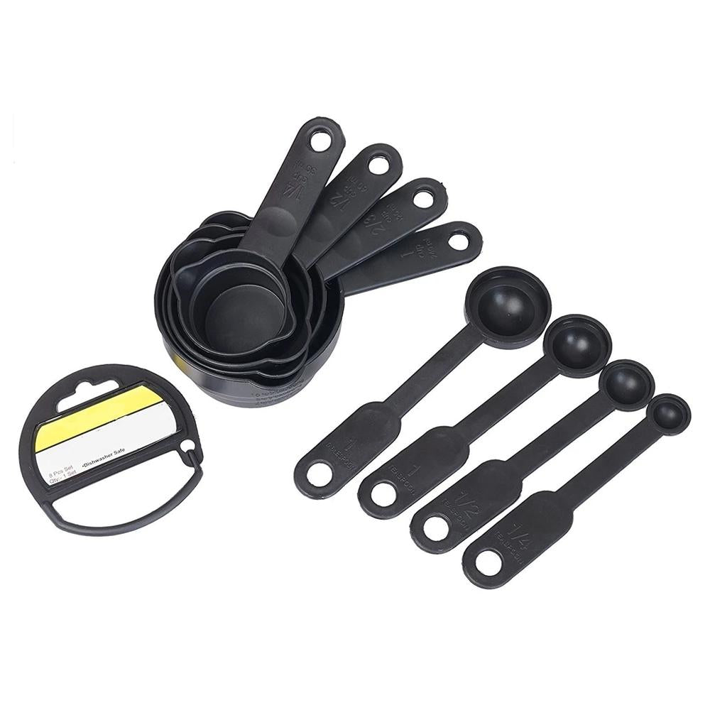 106 Plastic Measuring Cups and Spoons (8 Pcs, Black) Discount Karo