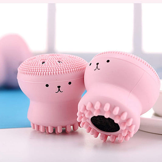 Facial Cleansing Brushes, Cute Octopus Shape Silicone Face Scrubber Massager Skincare Tool (1PC) - Discount Karo