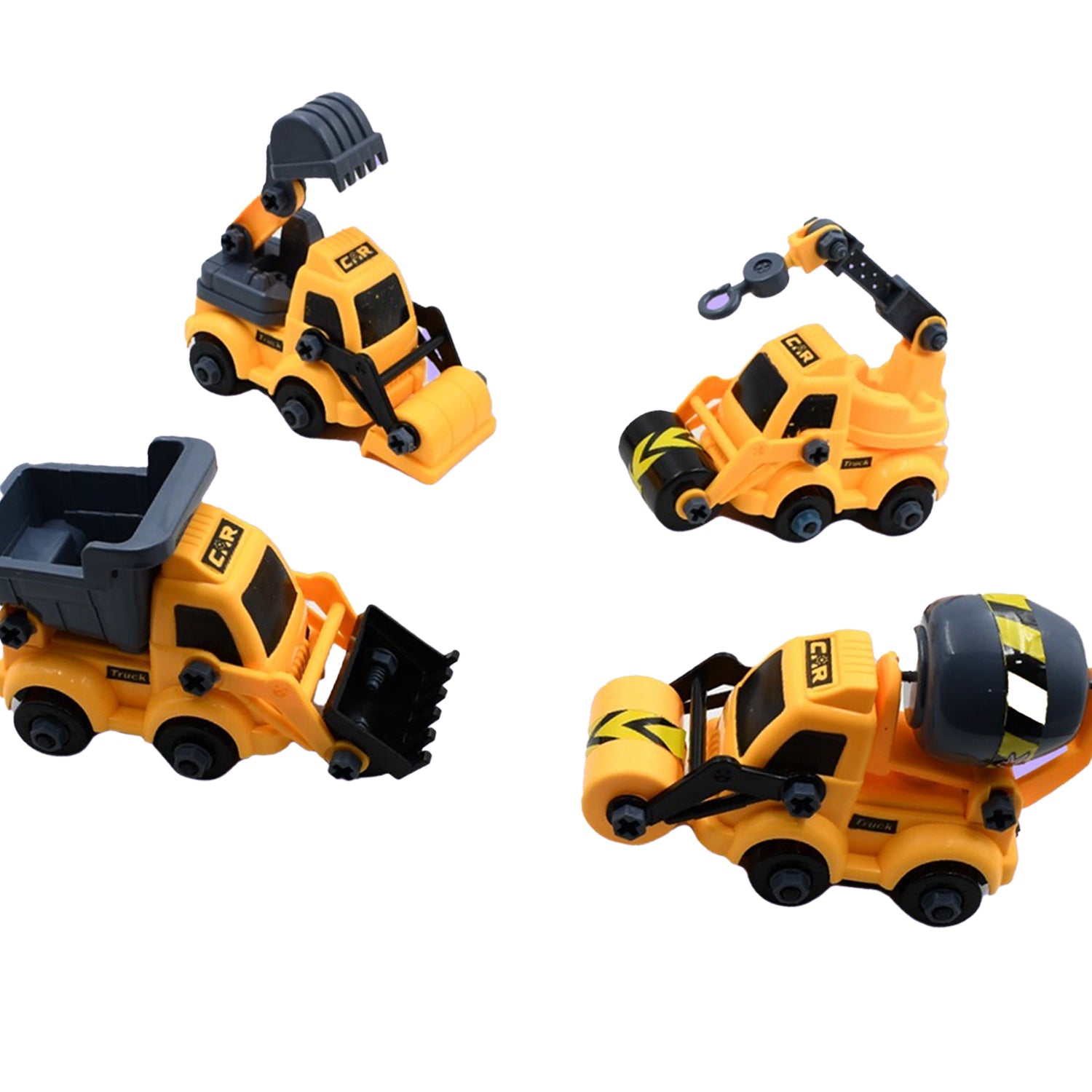 Engineering vehicles Nut Assembly Vehicle Toy, DIY Nut Assembly Vehicle Model Toy Highly Simulation Children Kids Car Model Toy Set (4 Pc Set) - Discount Karo