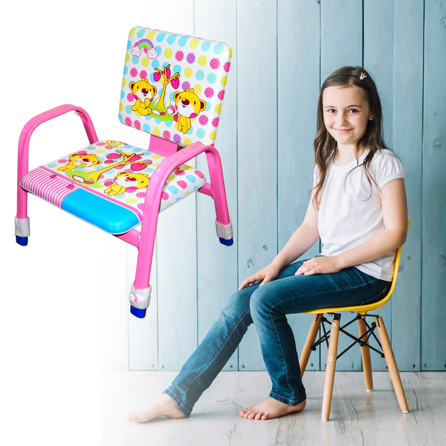 Cartoon Baby Chair Strong Steel Cushion & Comfortable Baby Chair High Quality Chair (1 Pc) - Discount Karo