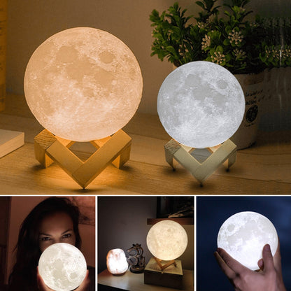 Moon Night Lamp with Plastic Stand Night Lamp for Bedroom (19 x14 Cm / 1 Pc)