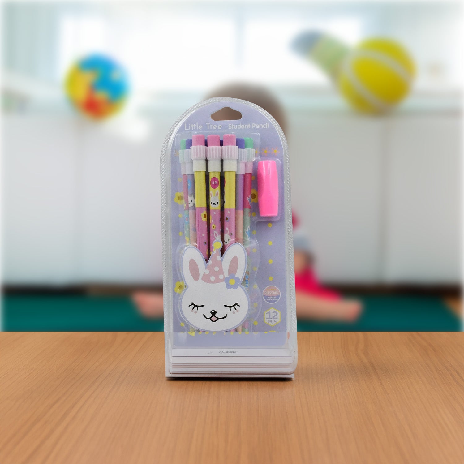 Cute Rabbit Bear Drawing Graphite Writing Pencil Set with Pencil Sharpener & Eraser, Pencil and Eraser Set with Eraser for Kids, for Girls, Fancy School Stationary, Birthday Party Return Gift (14 Pc Set) - Discount Karo