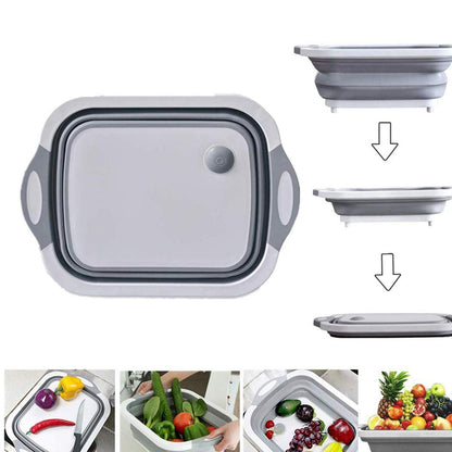 Foldable Chopping Board, Dish Rack, Washing Bowl & Draining Basket, 3in1 Multi-Function - Discount Karo