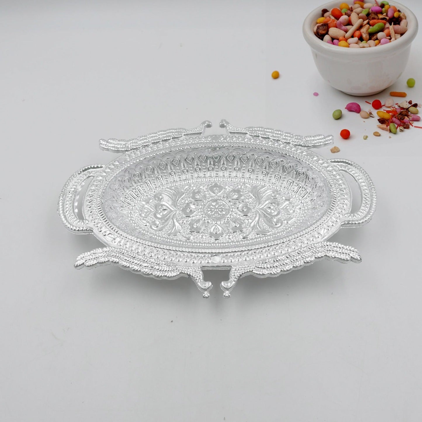 Decorative Mukhwas Serving Tray Serving Mukhwas Plate Fancy Candy Tray Dry Fruit Serving Tray - Discount Karo