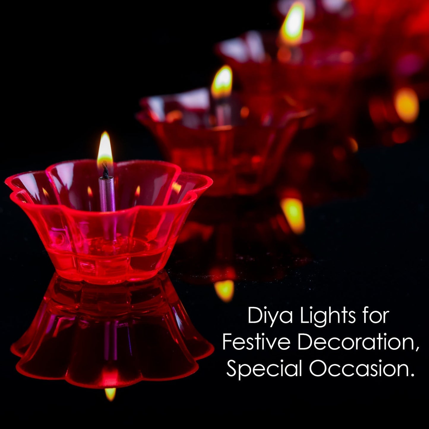 6320 Magical Reflection Diya Set with 6 AttrDraft Design Cup Set Of 12 Pieces 