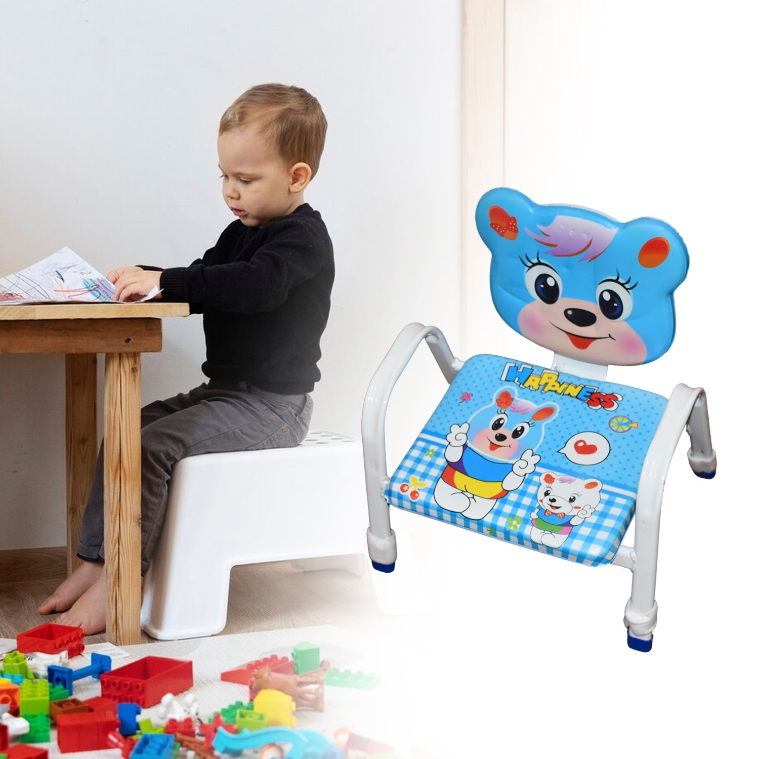 Cartoon Baby Chair Strong Steel Cushion & Comfortable Baby Chair High Quality Chair (1 Pc) - Discount Karo