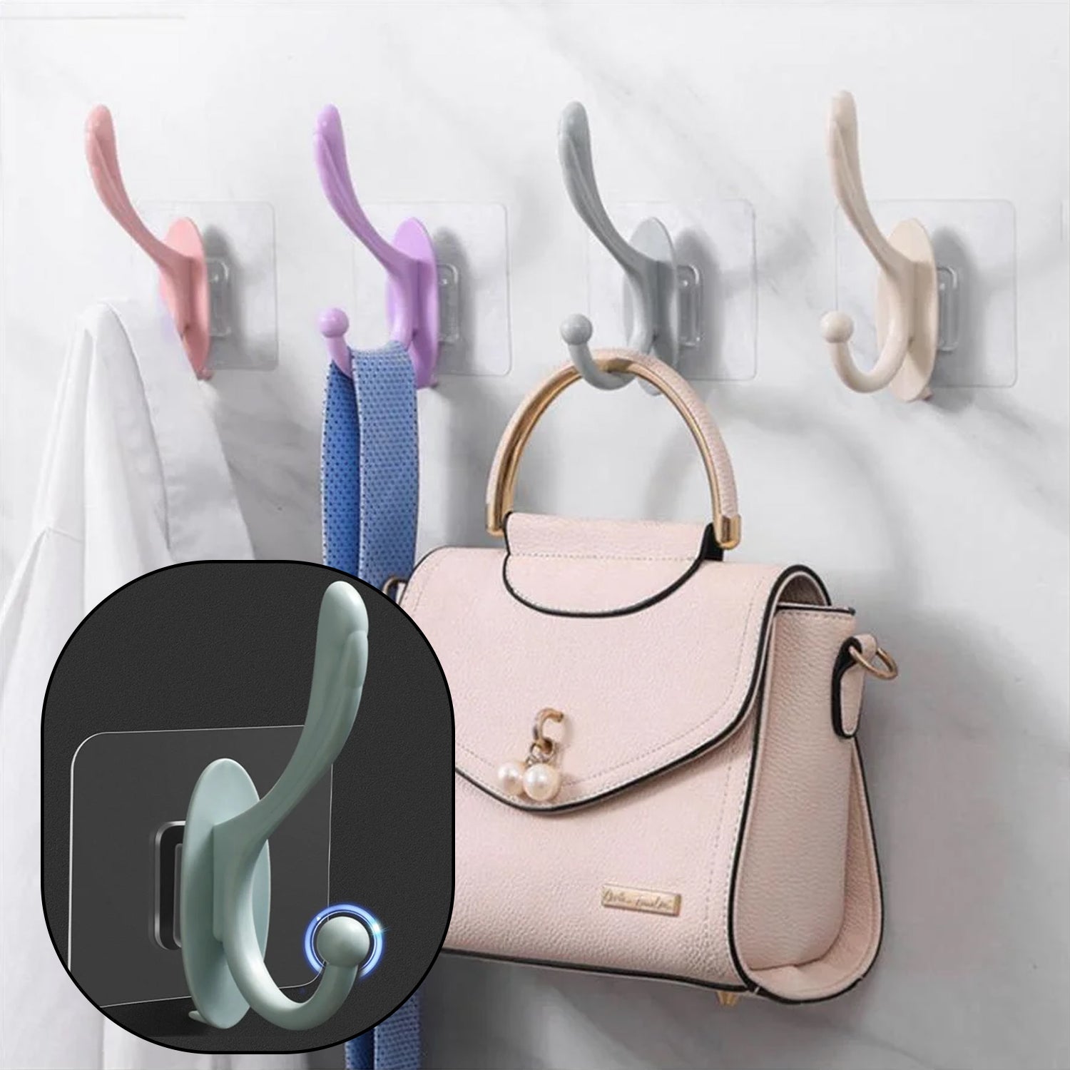 4687 Self Adhesive Plastic Wall Hook for Home 