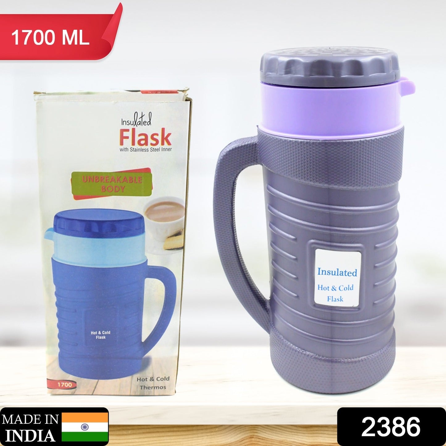 Stainless Steel Thermos Flask (Multiple Sizes): Travel Mug, Coffee, Tea (Leakproof) - Discount Karo