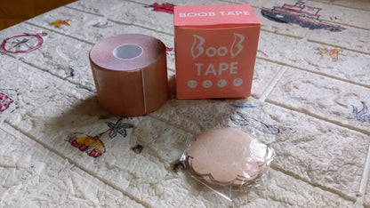 Boob Tape with Nipple Covers: Cotton, Breathable, Lift & Support (5m, 10 Pairs) - Discount Karo