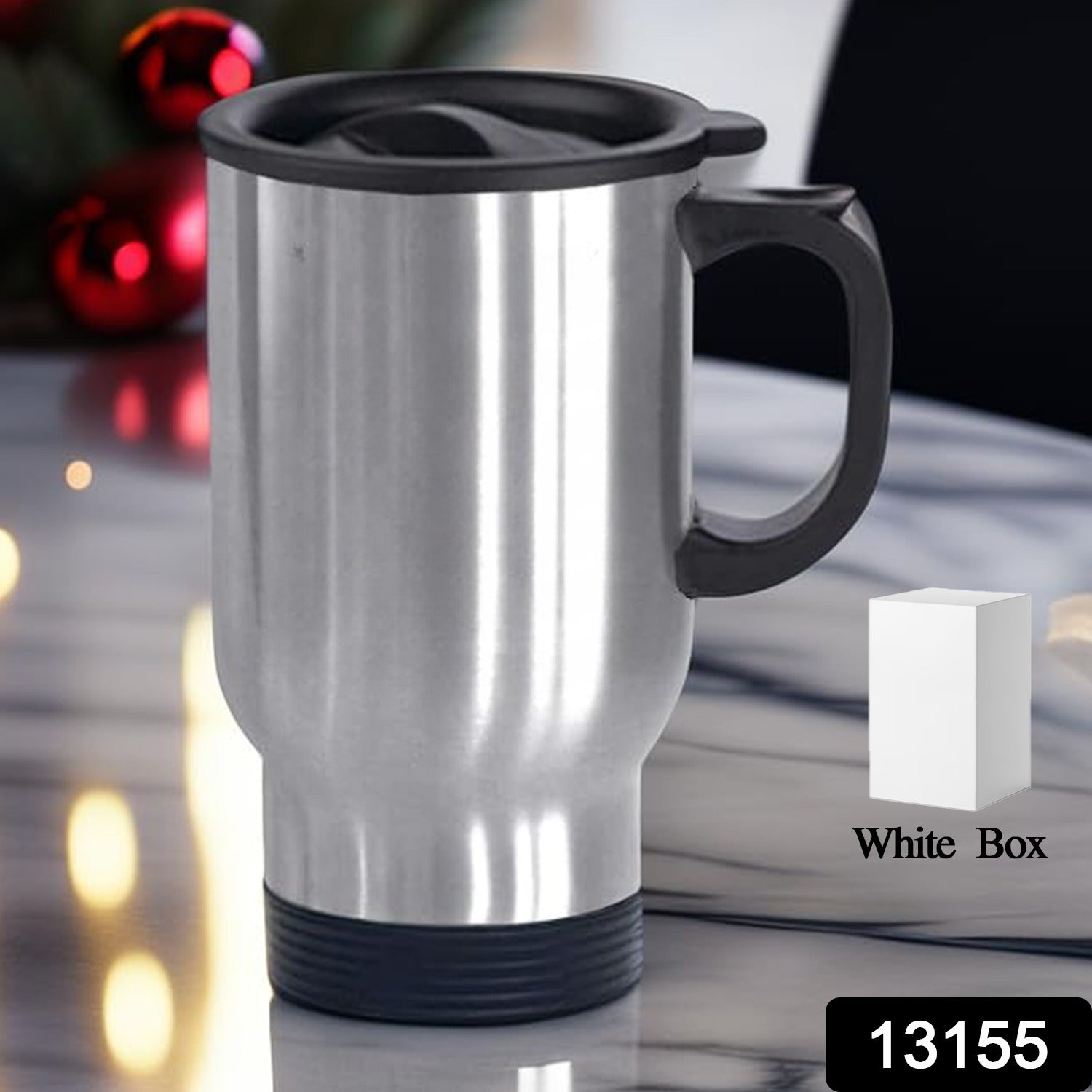 Stainless Steel Vacuum Glass Insulated Glass Coffee Cups Double Walled Travel Mug, Car Coffee Mug (With Lid & Handle / 1 pc) - Discount Karo