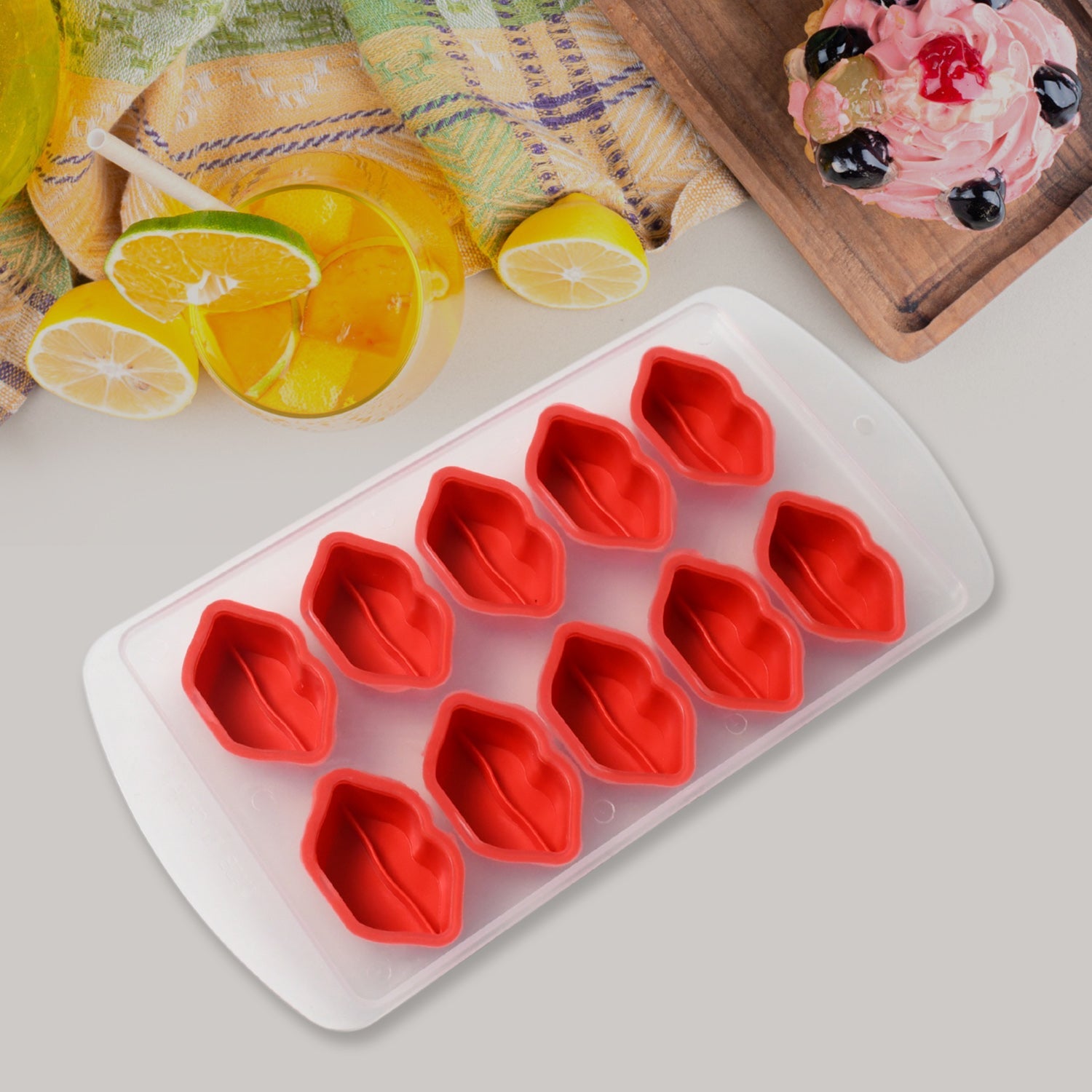 Silicone Mold Ice Cube Tray Creative Sweet Multi Type Ice Tray Buckets, Ice Cube Trays Multi Fruit Shape Ice Tray (1 Pc) - Discount Karo