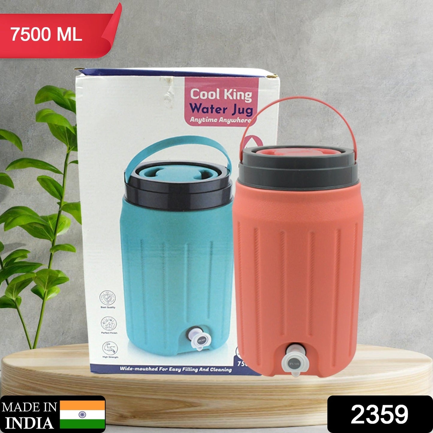 Insulated Water Jug with Tap (7500ml): Leakproof, Travel Cooler - Discount Karo