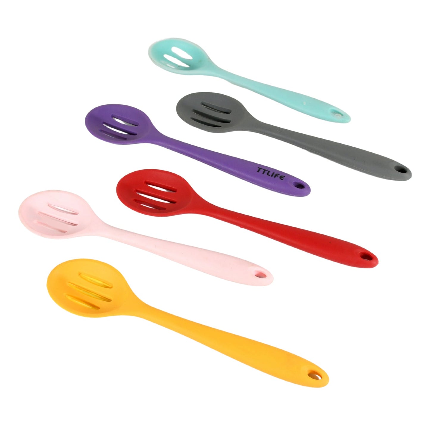 Multipurpose Silicone Spoon, Silicone Basting Spoon Non-Stick Kitchen Utensils Household Gadgets Heat-Resistant Non Stick Spoons Kitchen Cookware Items For Cooking and Baking (6 Pcs Set) - Discount Karo