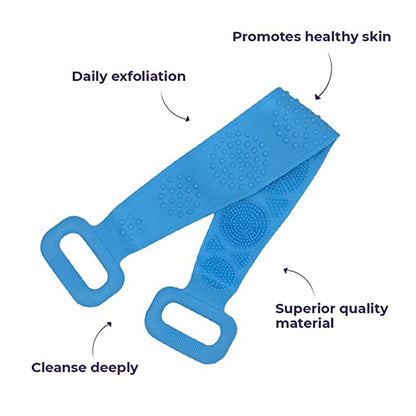 6637 Silicone Body Back Scrubber, Double Side Bathing Brush for Skin Deep Cleaning Massage. 