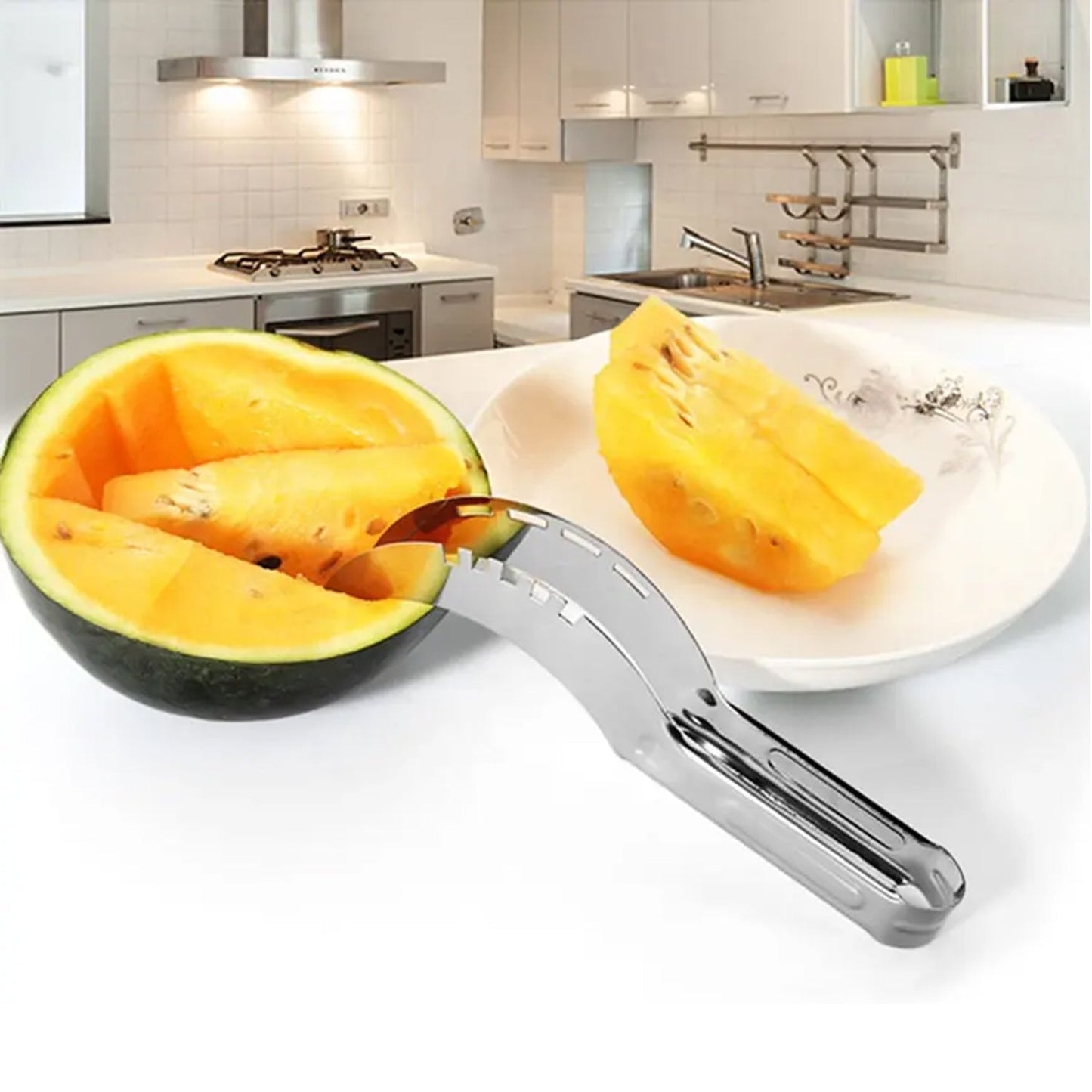 Stainless Steel Watermelon Cantaloupe Slicer Knife, Corer Fruit, Vegetable Tools Kitchen - Discount Karo