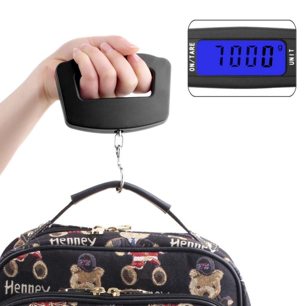 548 Black Digital Portable Luggage Scale with LCD Backlight (50 kg) 